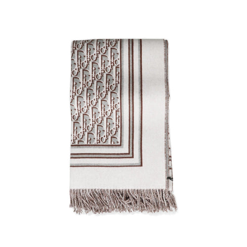 Plaid bordo con sfrangiato logo Dior