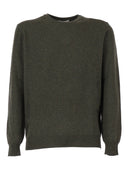 Kangra Cashmere Girocollo Basico Rasato Calato C/Toppe Alcantara