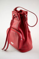 La Rose Leather Satchel Bag Red