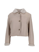 玫瑰 La Rose Giubbino In Pelle Nappato Bianco