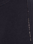 Fabiana Filippi Canotta Vogatore In Jersey Costina Con Filo Diamante Color Blu Notte