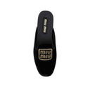 Miu Miu Logo Embroidered Slip On Mules