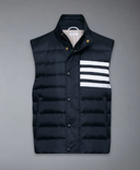Thom Browne Lightweight Downfill 4 Bar Vest (23") In Shiny Ripstop