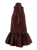 Rotate Gathered Mini Dress Potting Soil (Loose Fit)
