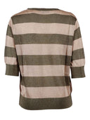Kangra Cashmere Girocollo Rigato In Lurex Man.Corta
