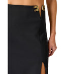 Elisabetta Franchi Black Midi Skirt With Logo