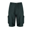 Daily Paper Benji Pine Green Monogram Cargo Bermuda Shorts