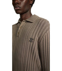 Daily Paper Rashiem Brown Long Sleeve Poloshirt