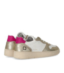 D.A.T.E. Court Laminated White Platinum Sneaker