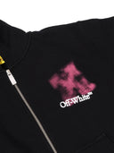 Off White Arrow Spray Hoodie Zip Up Black Fuchsi