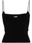 Gestricktes Crop-Top mit Dsquared2-Logoplakette