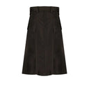 Ganni Brauner Nylon-Midirock
