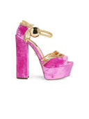 Sandales à talons cristales en velours Dolce & Gabbana