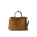 Bolso de mango de hebilla de cuero Prada