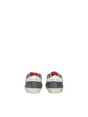 Golden Goose Sneakers Old School Wildleder Obermaterial und Riemen glänzendes Leder Stern und Absatz Blau/Weiß