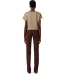 Elisabetta Franchi Beige Cropped T Shirt With Lettering