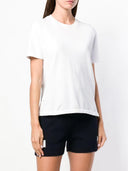 Thom Browne Relaxed Fit Short Sleeve Tee W/ Center Back Rwb Stripe In Classic Pique