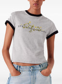 Stella Mc Cartney Logo Floral Embroidered T Shirt