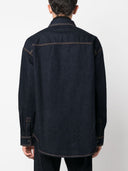 Palm Angels Palm Angles Logo Embroidered Denim Shirt