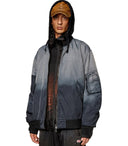 Diesel j chaqueta de bombardero con capucha de gris azul común