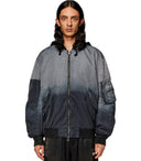 Diesel j chaqueta de bombardero con capucha de gris azul común