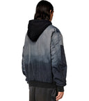 Diesel j chaqueta de bombardero con capucha de gris azul común