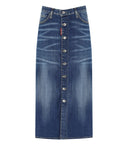 Dsquared2 Blue Denim Long Skirt