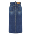 Dsquared2 Blue Denim Long Skirt