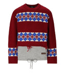 Dsquared2 Hybrid Canadian Jacquard Red Crewneck Jumper