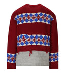 Dsquared2 Hybrid Canadian Jacquard Red Crewneck Jumper