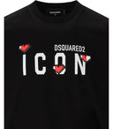 Dsquared2 Icon Heart Pixel Black T Shirt