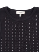 Twin Set Abito Bambina In Jersey A Costina Con Dettaglio Borchiette
