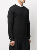 Thom Browne Klassischer Pullover mit Rundhalsausschnitt und Balkenstreifen aus feiner Merinowolle