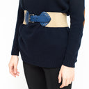Prada Ceinture en cuir Saffiano Prada Beige Bleu