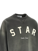 Golden Goose Star/ Unisex Boxi Crewneck/ Sunfaded Wash/ Star Golden Goose Print