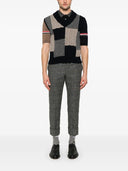 Thom Browne Patchwork Baby Cable Intarsia V Neck Vest In Donegal