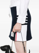 Thom Browne Mini Skirt W/ Engineered 4 Bar In Blocked Classic Solid Classic Loopback Jersey