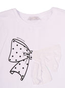 Monnalisa Over Tee Fiocco Jersey Di