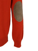 Kangra Cashmere Girocollo Basico Rasato Calato C/Toppe Alcantara
