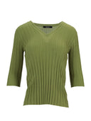 La Rose La Rose V Neck Cash/Silk Green