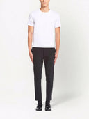 Prada-Logo-gesticktes Baumwoll-T-Shirt