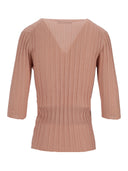 La Rose La Rose V Neck Cash/Silk Light Pink