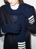 Thom Browne Rib Gloves W/ 4 Bar Stripe In Cashmere