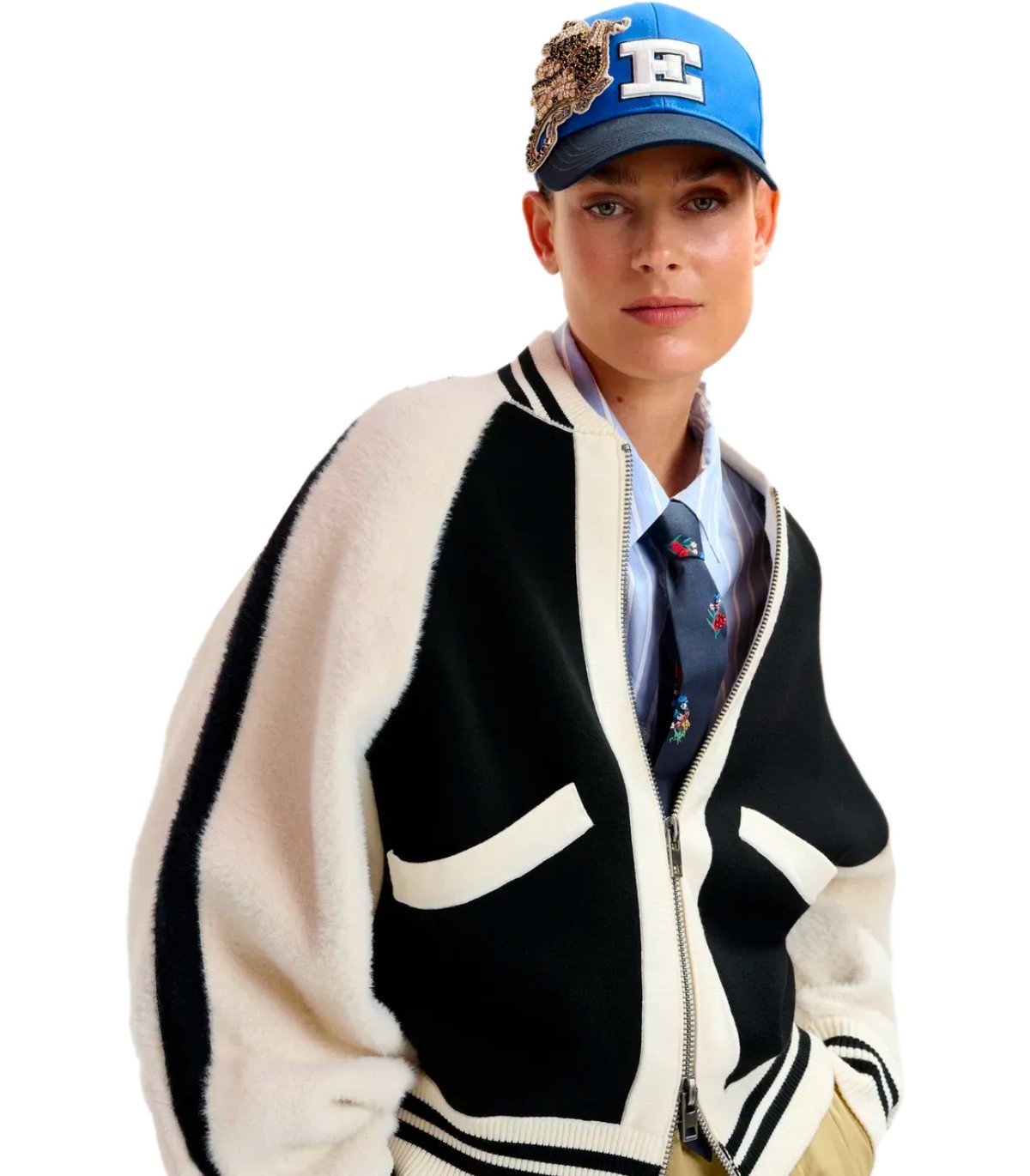 Essentiel Antwerp Idol Bicolor Bomber tricoté