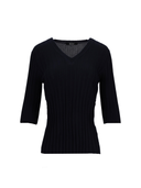 La Rose La Rose V Neck Cash/Silk Black