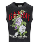 Ganni Flowers Graue Weste