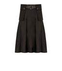 Ganni Brauner Nylon-Midirock