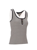 Anine Bing Alessia Tank Cream And Black Stripe