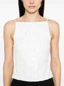 Parosh Sequin Embellished Open Back Top