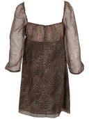 Saint Laurent Robe Soie Imprimée Léopard
